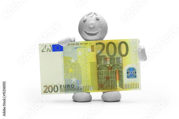 Obraz Mann Knete Geld Euro