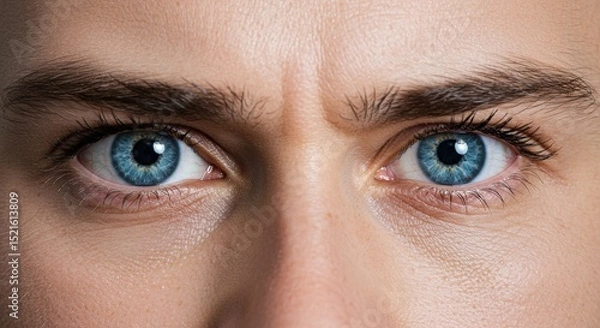 Fototapeta Intense gaze human eyes portrait photography studio setting close-up emotive expression