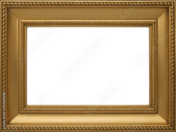 Fototapeta Elegant gold frame ready to showcase a masterpiece in a gallery setting with timeless design and intricate details
