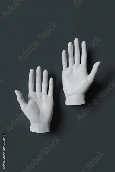 Fototapeta Exploring the delicate elegance of sculpted hands against a minimalist backdrop showcasing artistry and craftsmanship