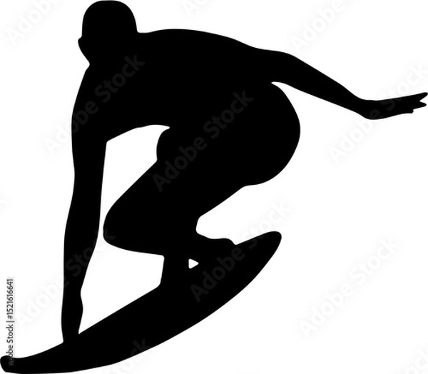 Obraz silhouette of surfer jumping