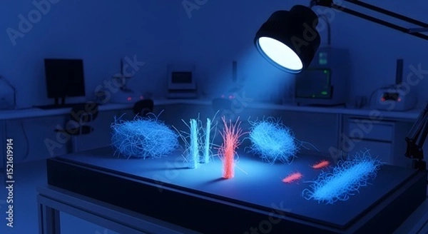 Fototapeta Microscopic World Unveiling the Secrets of Bacteria and Viruses in a Modern Laboratory Setting