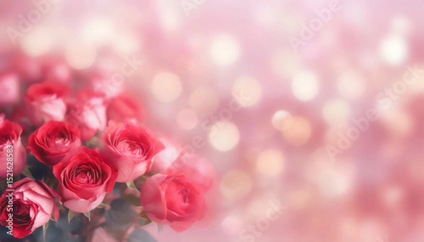 Obraz arrière-plan décor de fleurs roses, espace de copie, carte déclaration d'amour