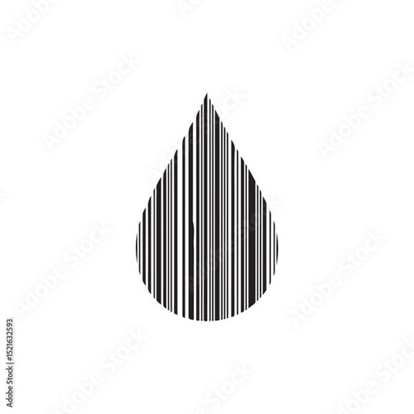 Fototapeta Water drop barcode silhouette vector flat illustration design.
