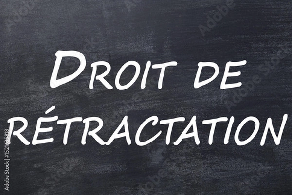 Obraz Droit de rétractation tableau noir