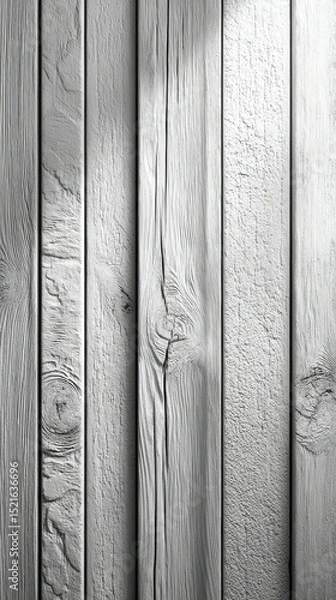 Fototapeta Detailed texture of weathered wooden planks showcasing unique knots and grain patterns in black and white lighting