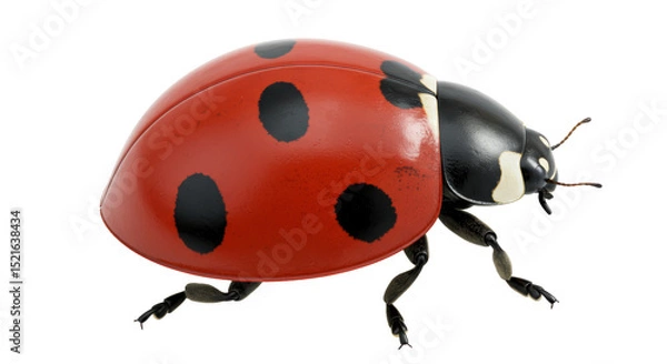 Fototapeta Isolated Ladybug Detailed Close-Up Red and Black