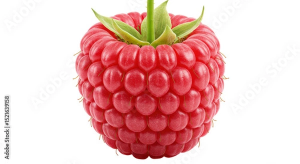 Fototapeta Isolated Fresh and Juicy Raspberry Bursting with Flavor