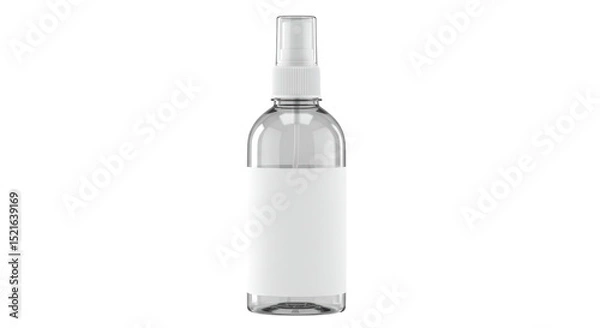 Fototapeta Isolated Transparent Spray Bottle with Blank Label