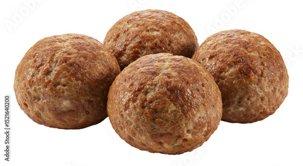 Fototapeta Isolated Group of Four Homemade Meatballs