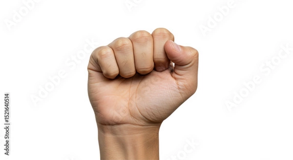 Fototapeta Isolated Clenched Fist Showing Strength and Determination