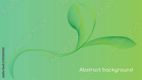 Fototapeta Abstract green plant design with flowing lines and gradient effect