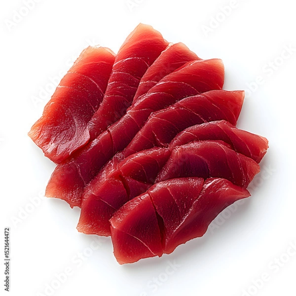 Fototapeta Deep Red Tuna Sashimi Arranged in a Row – Minimalist Culinary Art