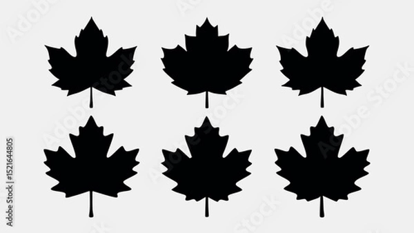 Fototapeta Maple Leaf Silhouette Vector Set