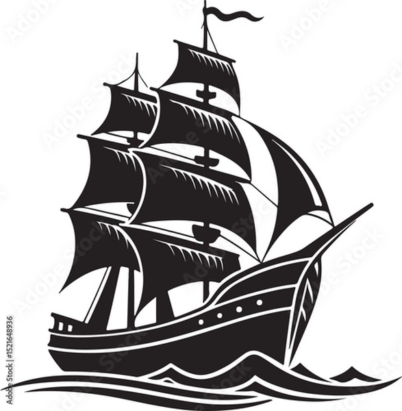 Obraz sailing ship silhouette
