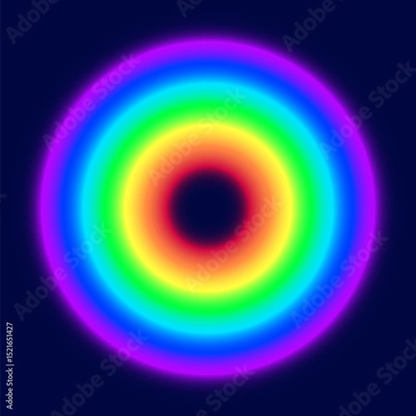 Fototapeta Rainbow circle, colorful gradient round shape, vector illustration.