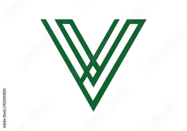 Obraz letter v logo design 