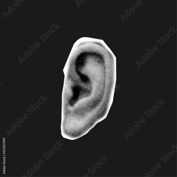 Obraz halftone collage element human ear