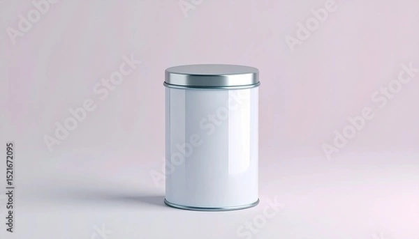 Obraz Loose Leaf Tea Tin Mockup – Elegant Metallic Packaging