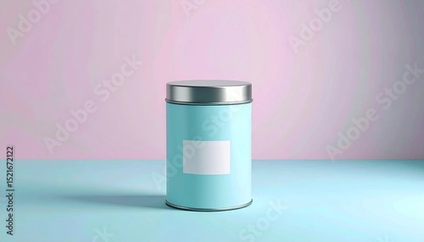 Obraz Loose Leaf Tea Tin Mockup – Elegant Metallic Packaging