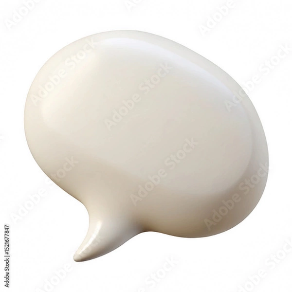 Fototapeta Creamy white speech bubble isolated on transparent background
