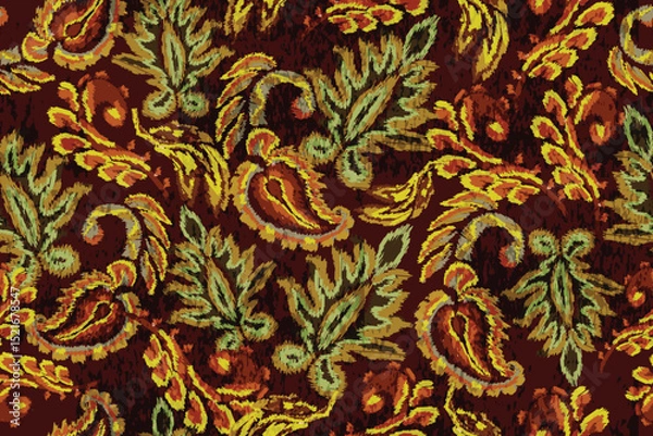 Fototapeta abstract seamless floral motif or abstract floral fabric pattern