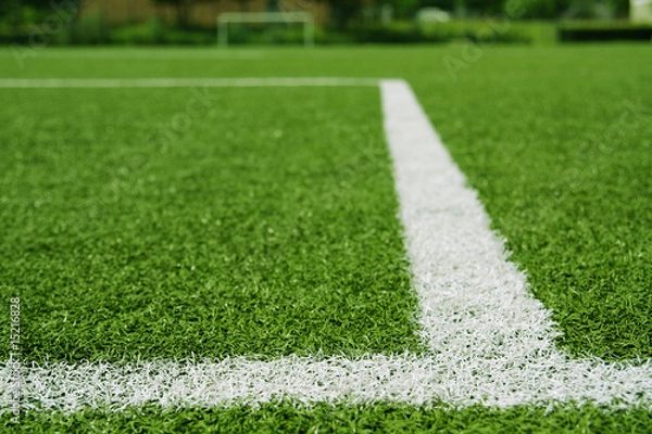 Fototapeta Fußball Strafraum Linien & Tor unscharf