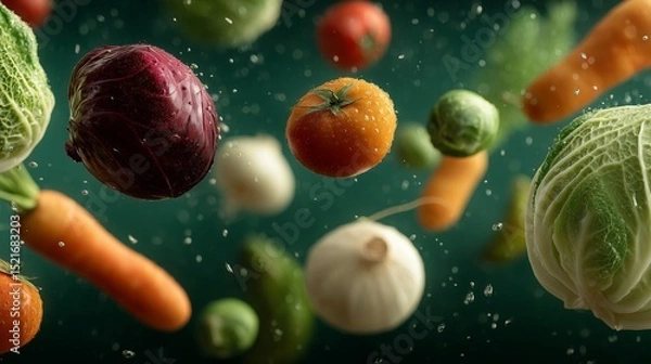 Fototapeta Fresh Colorful Vegetables in Natural Environment