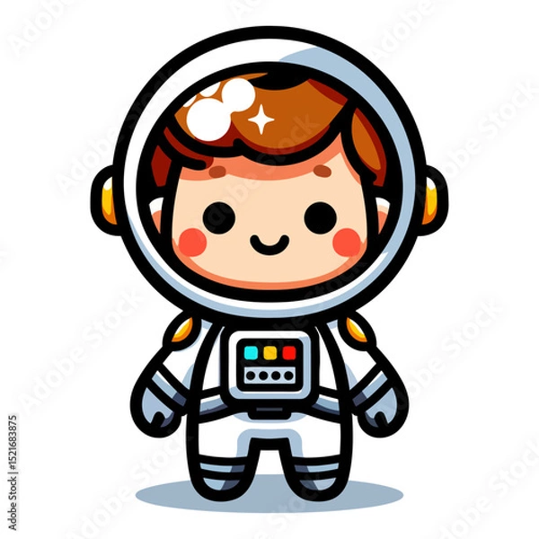 Fototapeta Adorable Cartoon Astronaut Boy: A Whimsical Space Adventure