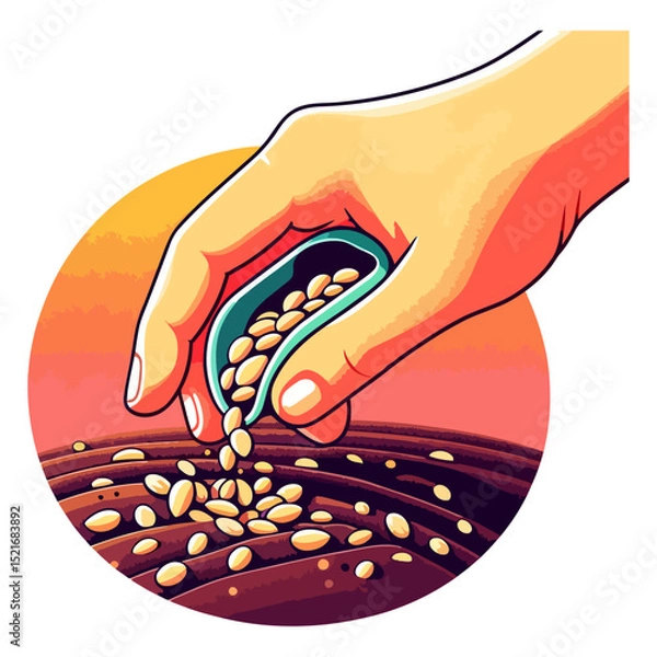 Fototapeta Planting Seeds: Cultivating Growth and Nurturing Nature for a Sustainable Future
