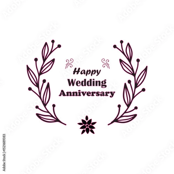 Fototapeta Happy Anniversary hand lettering card. Hand drawn, design elements. Creative typography for holiday greetings and anniversary invitations. Lettering greeting banner design. Eps file 98.