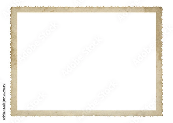 Fototapeta Old photo frame isolated. Retro vignette photo paper texture.	