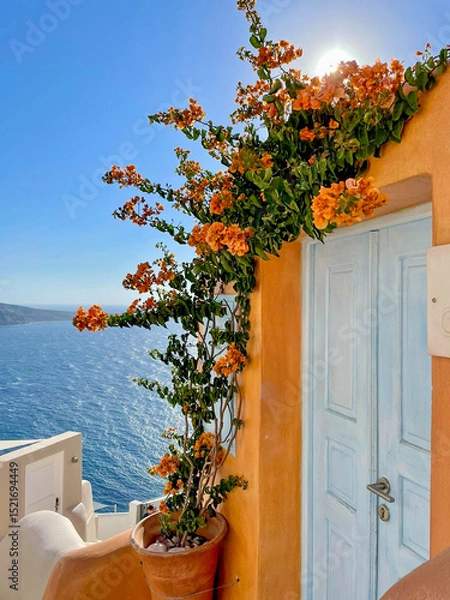 Obraz  Orange Walls & Sea Views in Santorini