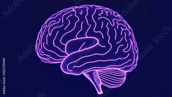 Obraz Purple Brain Luminous Art Image