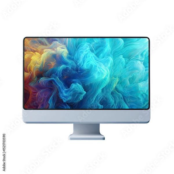 Obraz Desktop computer monitor displaying vibrant abstract artwork
