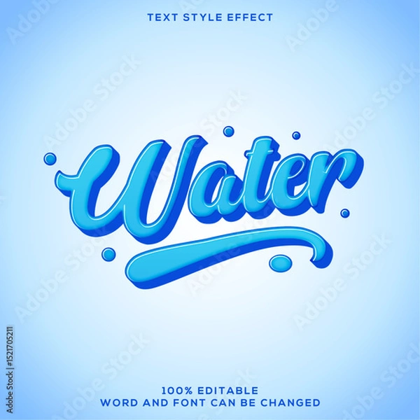 Fototapeta Water text Effect