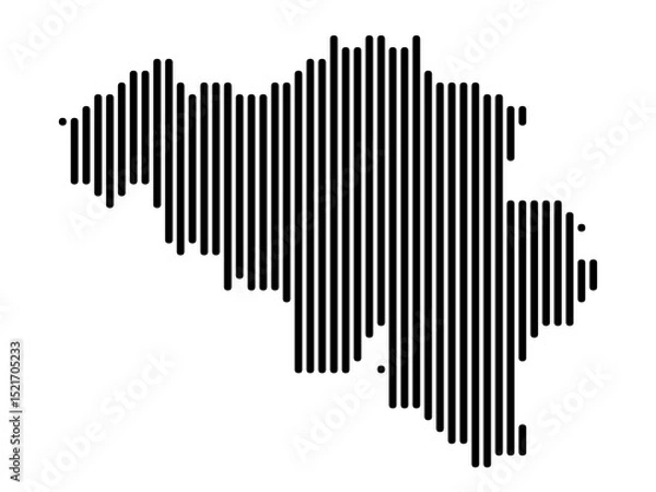 Fototapeta Vertical Lines Vector Map of Belgium Small