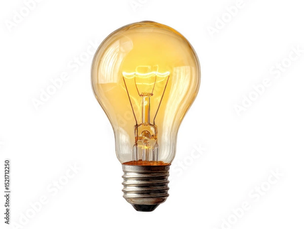 Obraz Glowing light bulb isolated on transparent background