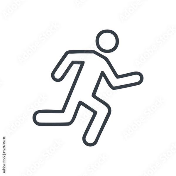 Obraz Running person icon simple line art design