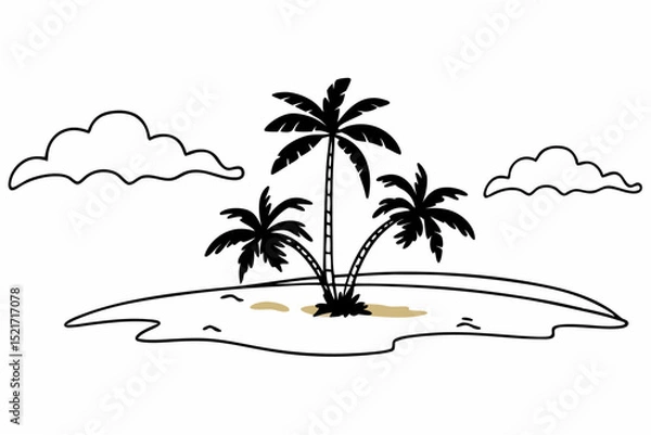 Fototapeta vector illustration of palm trees