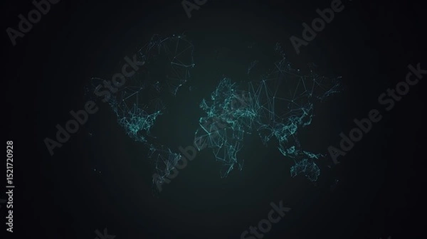Fototapeta Global network connections across a world map
