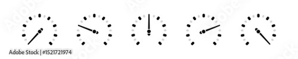 Fototapeta Speedometer icon set. Velocity graphic sign. Speed meter icons in vector design style. Measurement speed pictogram.