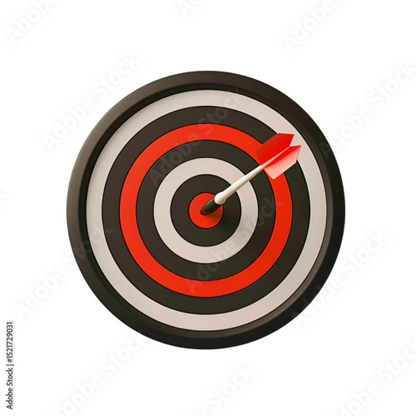 Fototapeta Bullseye Target with Dart on Transparent Background