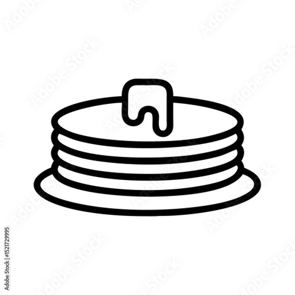 Fototapeta Delicious Stack of Fluffy Pancakes with Golden Syrup Drizzling Down for Breakfast or Brunch Inspiration and Culinary Delight in a Minimalist Design
