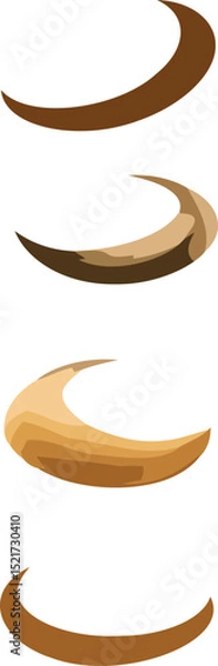 Fototapeta Abstract brown crescent shapes design elements