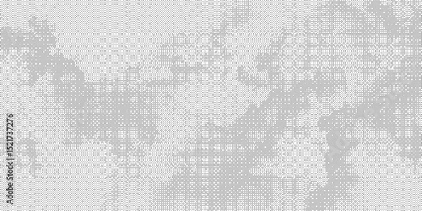 Obraz Pixelated bitmap distortion with dither effect and speckled glitch 8 bit noise. Horizontal gradation mimics signal disruption or audio waveform interference. Vector illustration