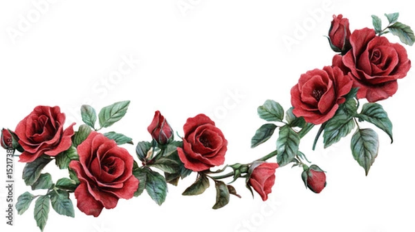 Fototapeta Roses in full bloom convey heartfelt on transparent background