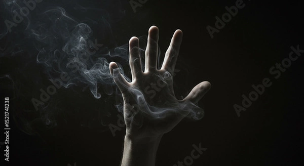 Obraz A hand with steam coming out of it