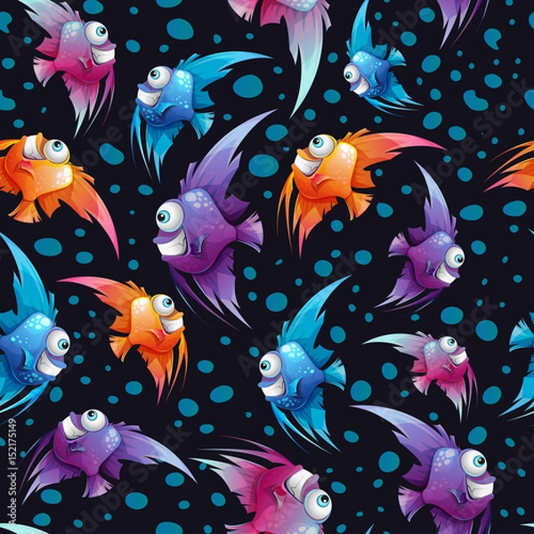 Obraz cheerful fish characters