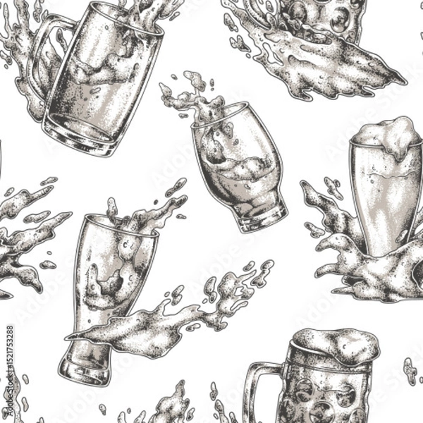 Obraz Unique designs of various beer glasses